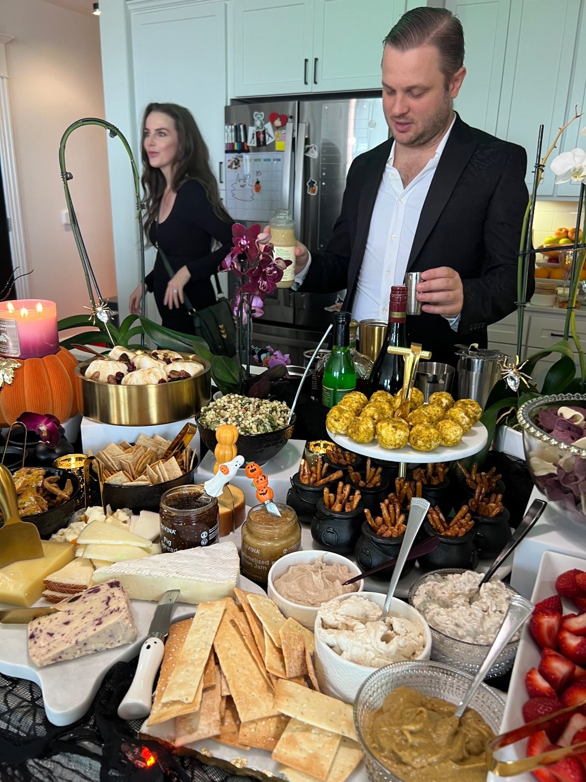 Alex on drink duty behind the grazing table
