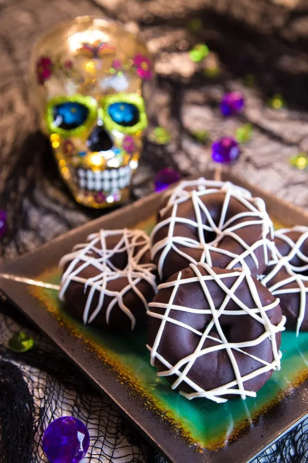 Pumpkin Spider Web Donuts