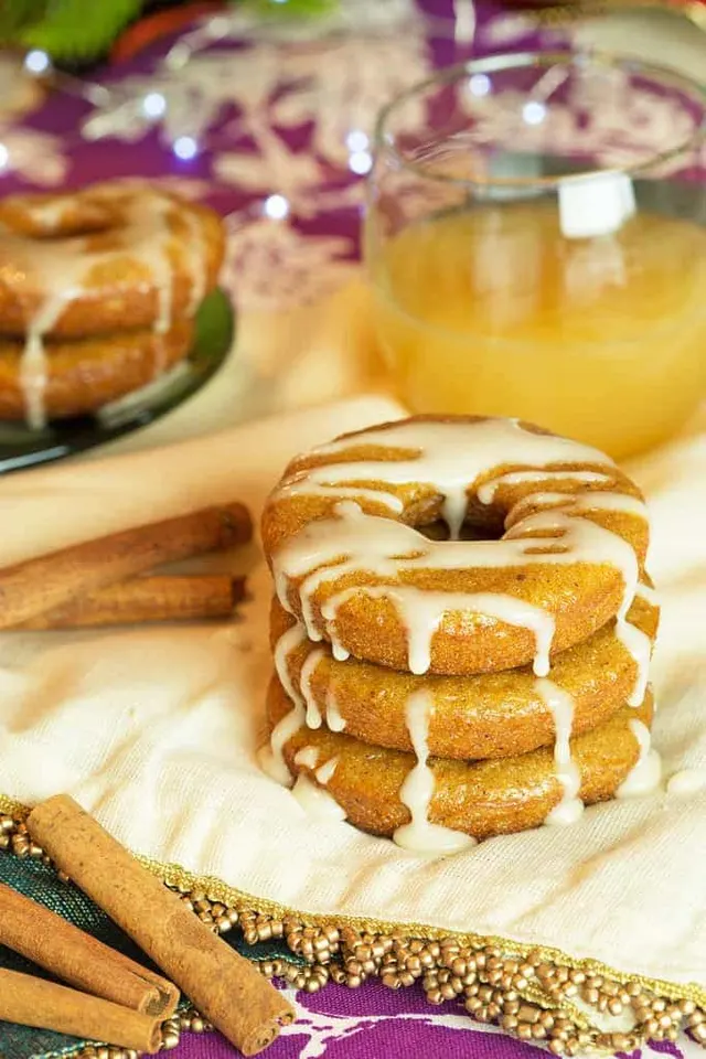 Spiced Donuts with Apple Cider Glaze (Oil-Free)