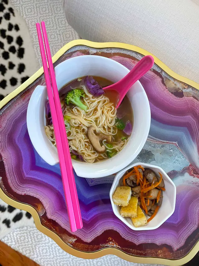 Veggie Ramen Noodle Soup (aka Lily’s Wiggly Noodle Soup)