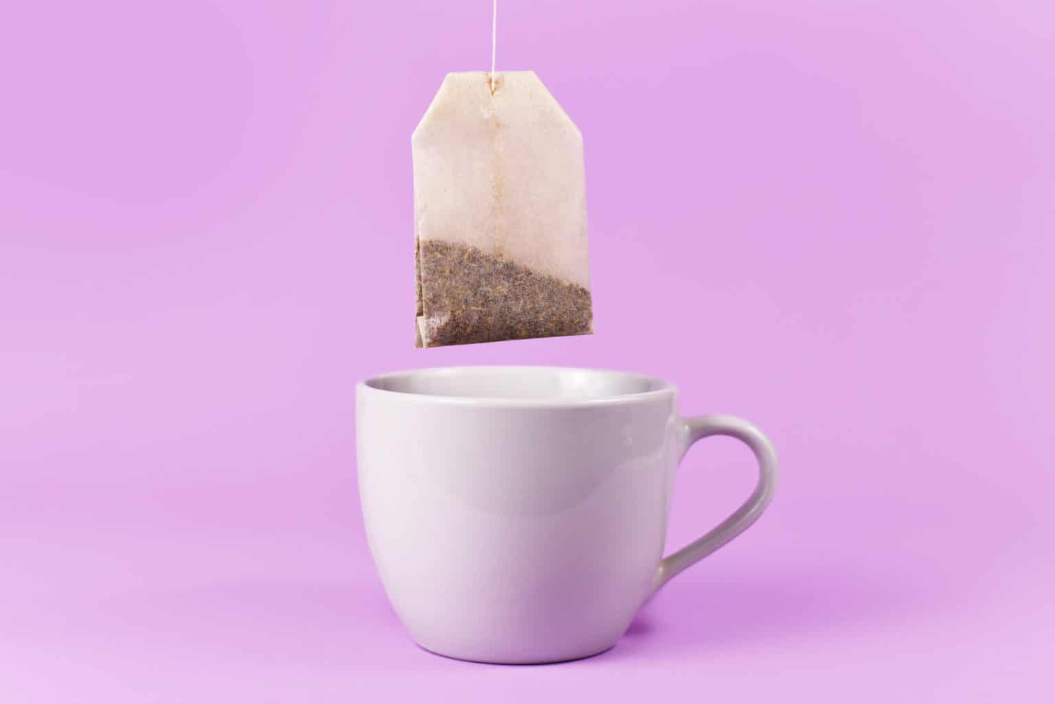 Purple tea bag