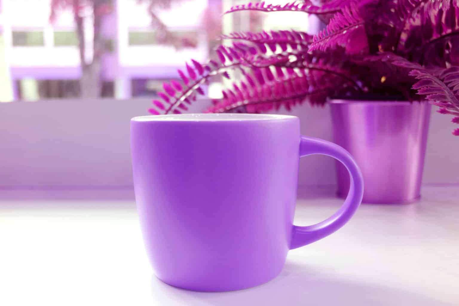 Purple vivid tea mug